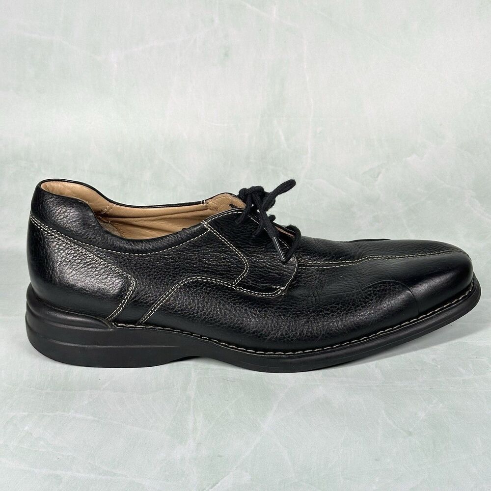 Johnston & Murphy Men's Size 10 Shuler Bicycle Black Leather Dress Shoe 20-7222 - Picture 9 of 15